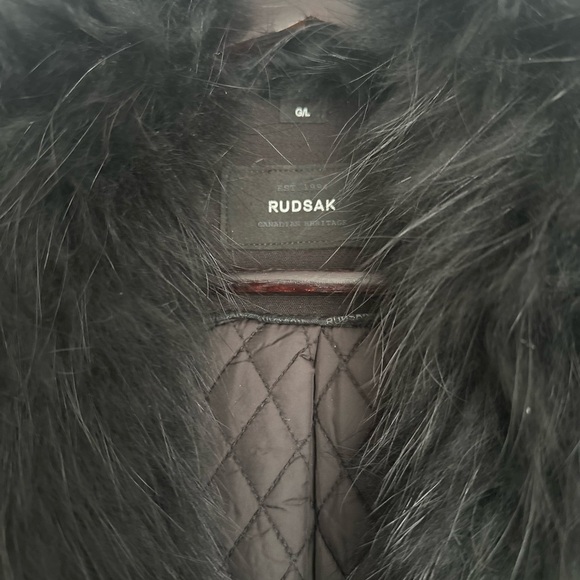 Rudsak FITTED leather PARKA jacket trench l - Picture 9 of 12